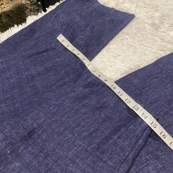 Theory Terena B Wide-Leg Linen Pants in Blue Size 2 - Picture 4 of 9